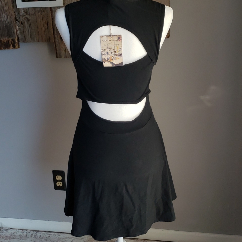Groceries Black Mini Dress
